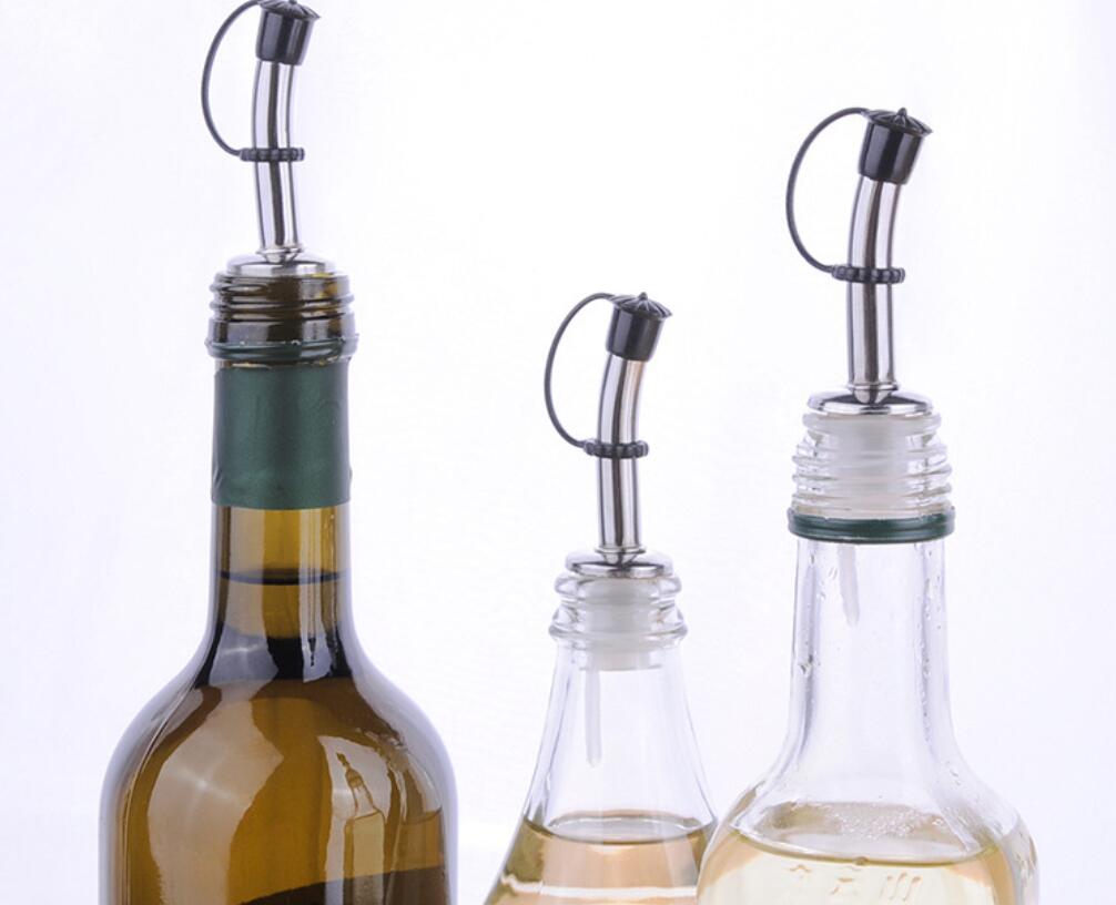 Promotional Stainless Steel Pourer for Olive Oil Bottle with Plastic White or Black Cap