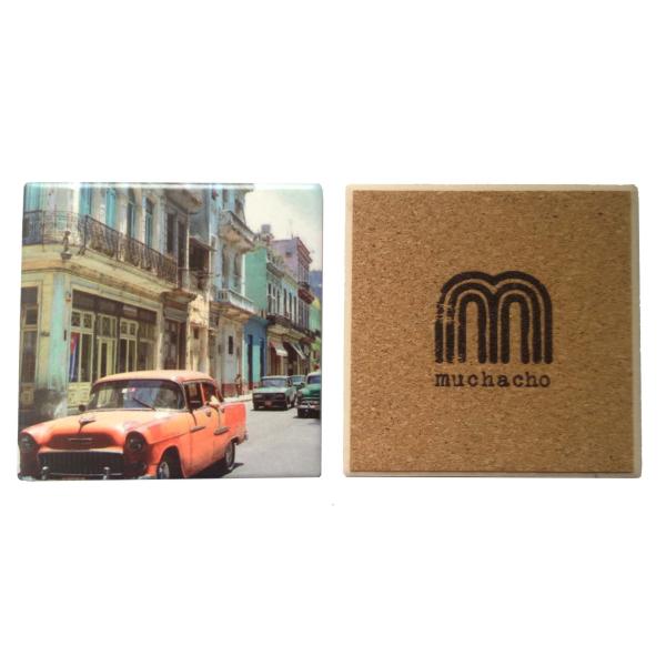 Round ceramic coaster with cork backing and UV printed/ silkscreen logo Round ceramic coaster with cork backing and UV printed/ silkscreen logo