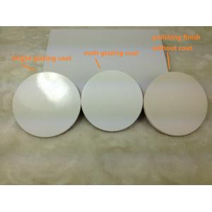 Round ceramic coaster with cork backing and UV printed/ silkscreen logo