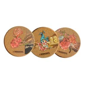 Thermal Transfer Printing logo, Nature Cork Coaster with silkscreen logo, good for heat insulation Thermal Transfer Printing logo, Nature Cork Coaster with silkscreen logo, good for heat insulation