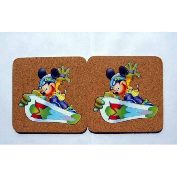 Thermal Transfer Printing logo, Nature Cork Coaster with silkscreen logo, good for heat insulation