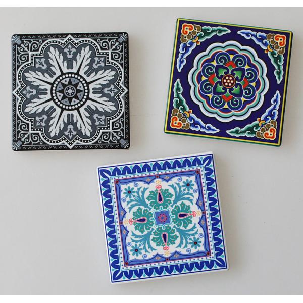 Top Rated 4'' Shiny Square Ceramic Cork Coaster for Gift Use in White Color Top Rated 4'' Shiny Square Ceramic Cork Coaster for Gift Use in White Color