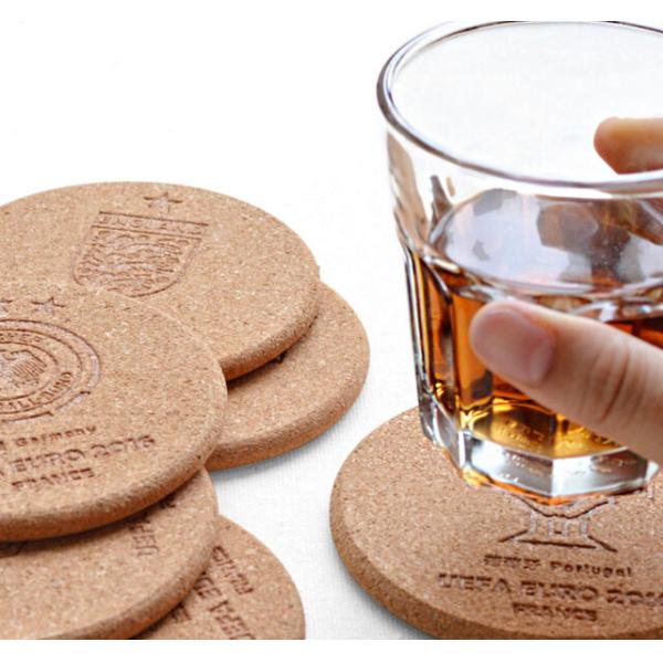 Top Rated Nature Cork Coaster with silkscreen logo, good for home and hotel
