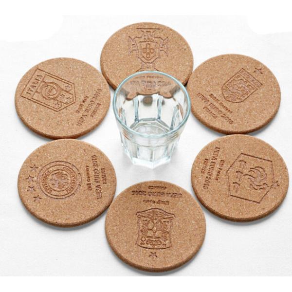 Top Rated Nature Cork Coaster with silkscreen logo, good for home and hotel