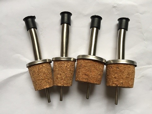 Toprated Stainless Steel Pourer with Cork for Ceramic/Olive Oil bottle