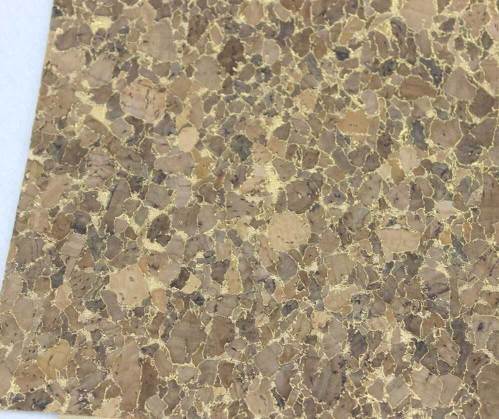 Wholesale 1.35m Width Nature Cork Fabric/Leather with Dark and Golden Color for Sofa, Phone Cover Making