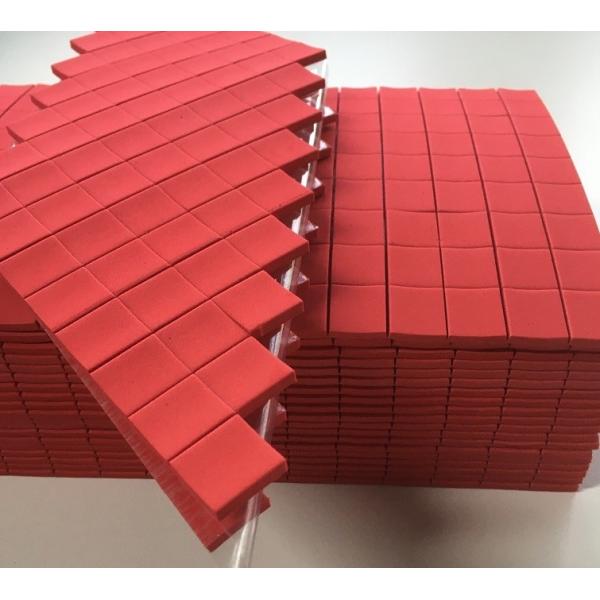 Wholesale 25x25x4MM Red Rubber +1MM Cling Foam of Glass Protective Red EVA Spacer separator protector pads By Sheet