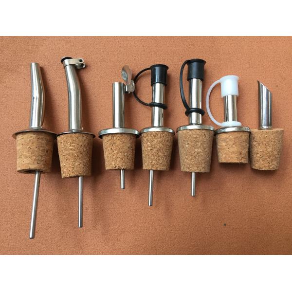 Wholesale 304/201 Stainless Steel Liquor Spirit Wine Bottle Pourer with Eco Friendly Stopper