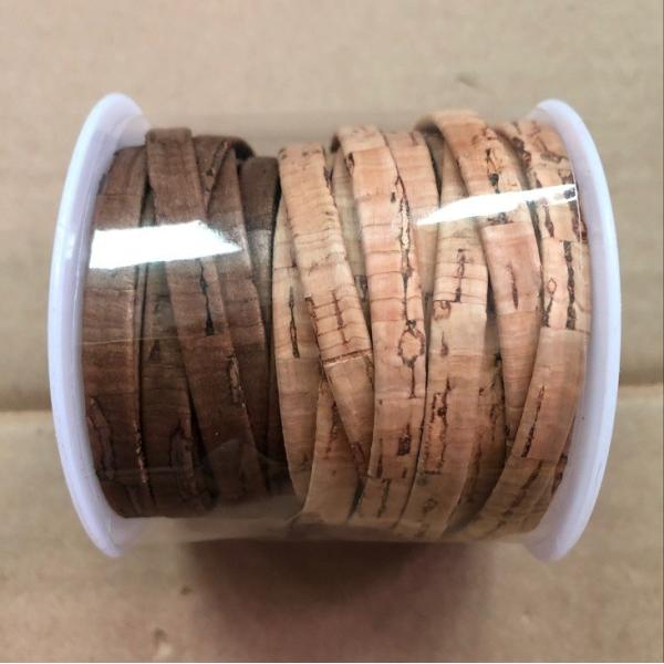 Wholesale Factory Pirce High quality 1mm Width Colorful Soft 100% Flat Cork Cord for Accessory