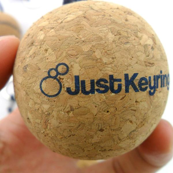Wholesale Price 50mm Cork Ball Floating Key Chain with Navy Roper and Custom Printed Logo Printing
