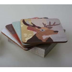 Wholesale Wooden cork coaster Customized size and printed logo for table